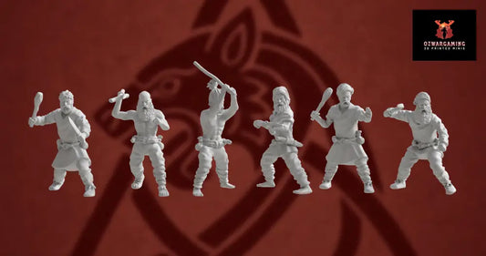 Germanic Tribes Levy Improvised Weapons | 3D Breed 28mm Ancients Wargaming Miniatures Role Playing Miniatures
