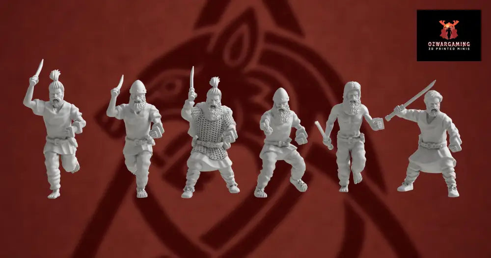 Germanic Tribes Warriors Falx | 3D Breed 28mm Ancients Wargaming Miniatures Role Playing Miniatures