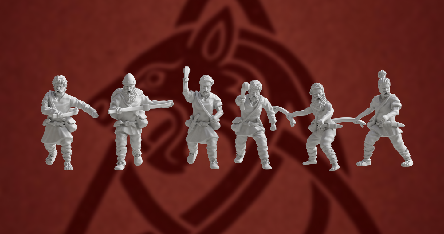 Germanic Tribes Slingers | 3D Breed 28mm Ancients Wargaming Miniatures Role Playing Miniatures