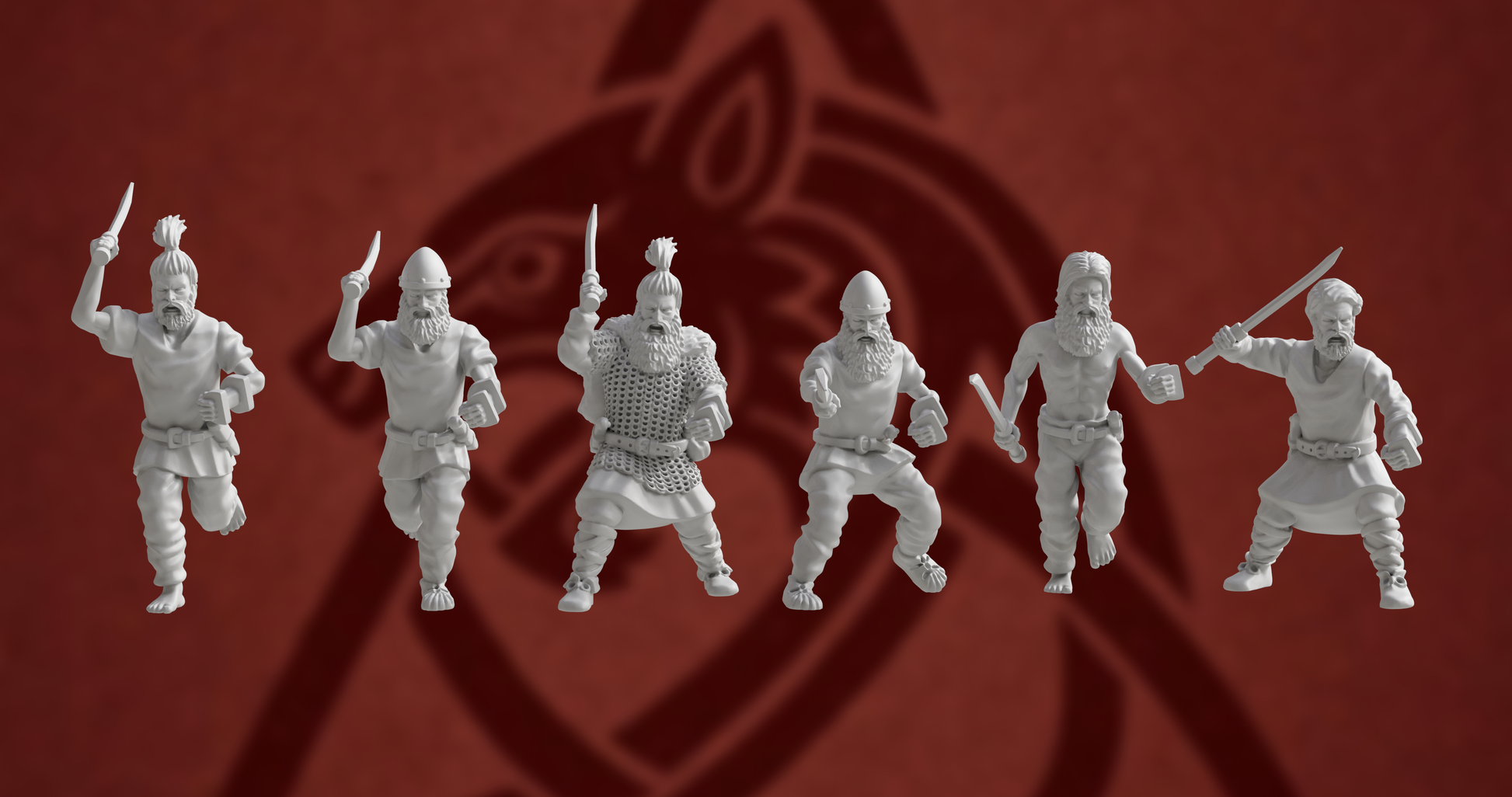 Germanic Tribes Warriors Falx | 3D Breed 28mm Ancients Wargaming Miniatures Role Playing Miniatures