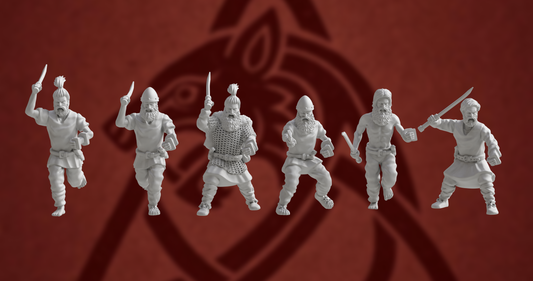 Germanic Tribes Warriors Falx | 3D Breed 28mm Ancients Wargaming Miniatures Role Playing Miniatures