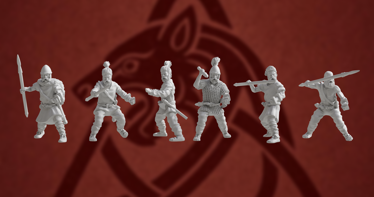 Germanic Tribes Warriors Spear 1 | 3D Breed 28mm Ancients Wargaming Miniatures Role Playing Miniatures