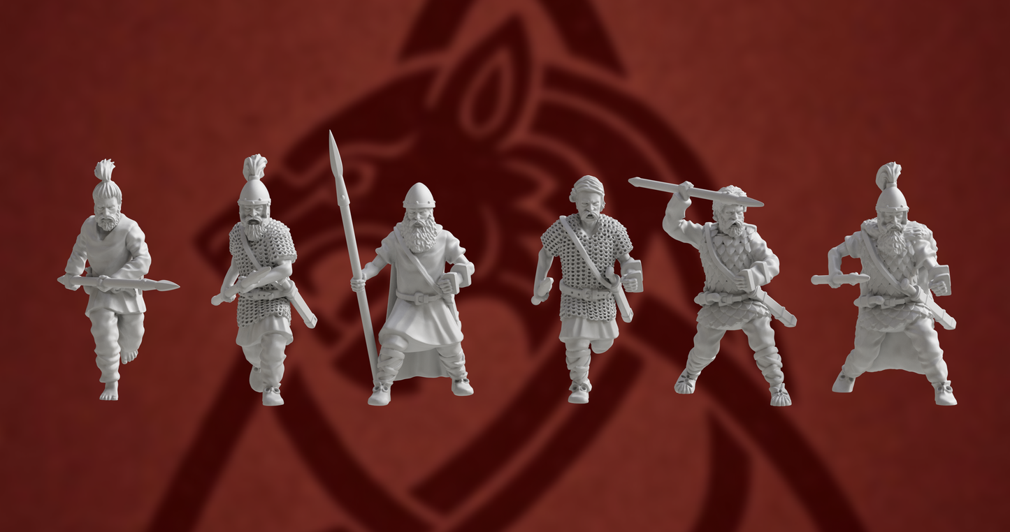 Germanic Tribes Warriors Spear 2 | 3D Breed 28mm Ancients Wargaming Miniatures Role Playing Miniatures