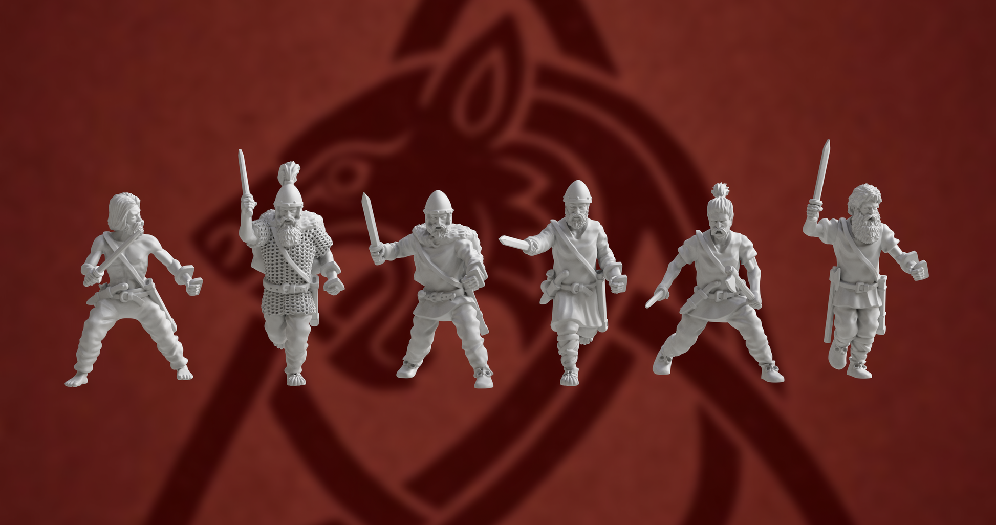 Germanic Tribes Warriors Sword | 3D Breed 28mm Ancients Wargaming Miniatures Role Playing Miniatures