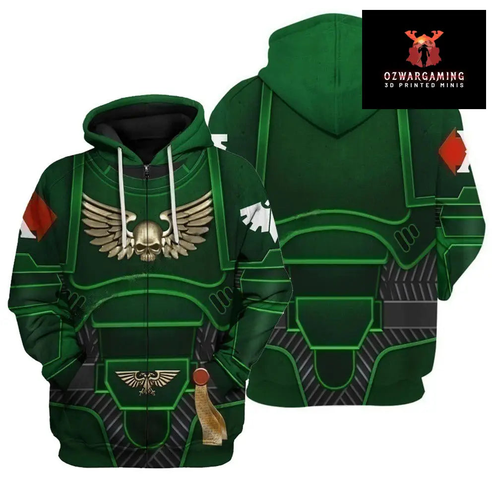 Gloomy Angels | Grimark Space Wars Digital Print Sweatsuits Hoodies Gloomy Angel - Green Zipper / XS