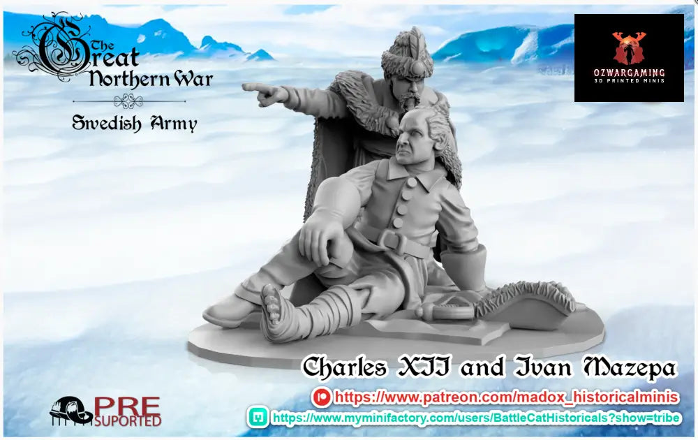 GNW Charles XII and Ivan Mazepa | Battlecat 28mm Historical Wargaming Miniatures Role Playing Miniatures