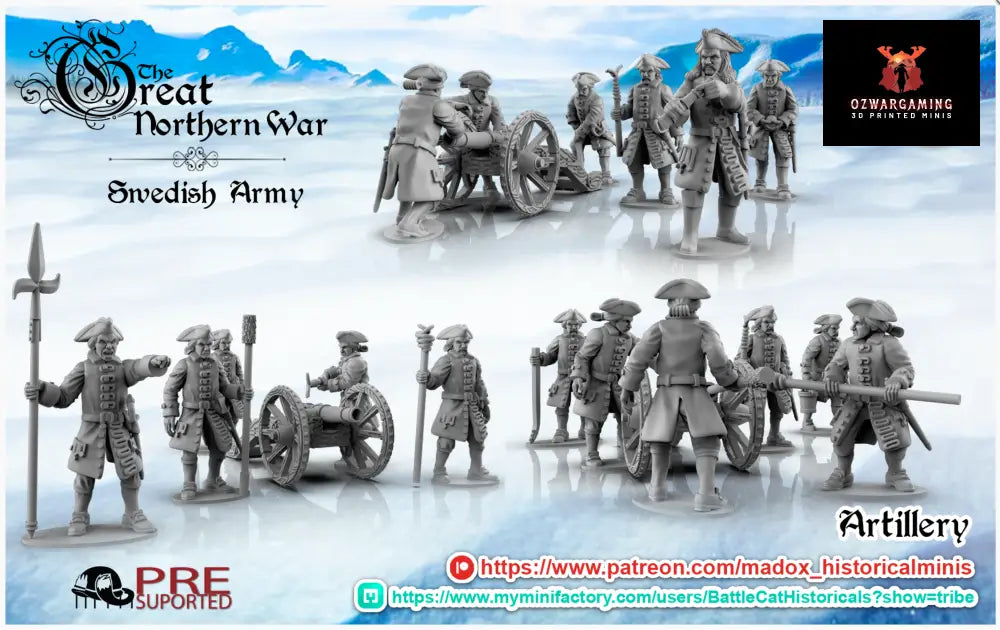 GNW Swedish Artillery | Battlecat 28mm Historical Wargaming Miniatures Role Playing Miniatures