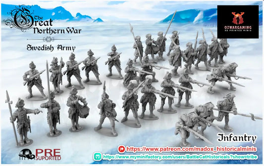 GNW Swedish Infantry | Battlecat 28mm Historical Wargaming Miniatures Role Playing Miniatures