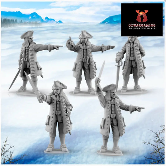 GNW Swedish Officers On Foot | Battlecat 28mm Historical Wargaming Miniatures Role Playing Miniatures