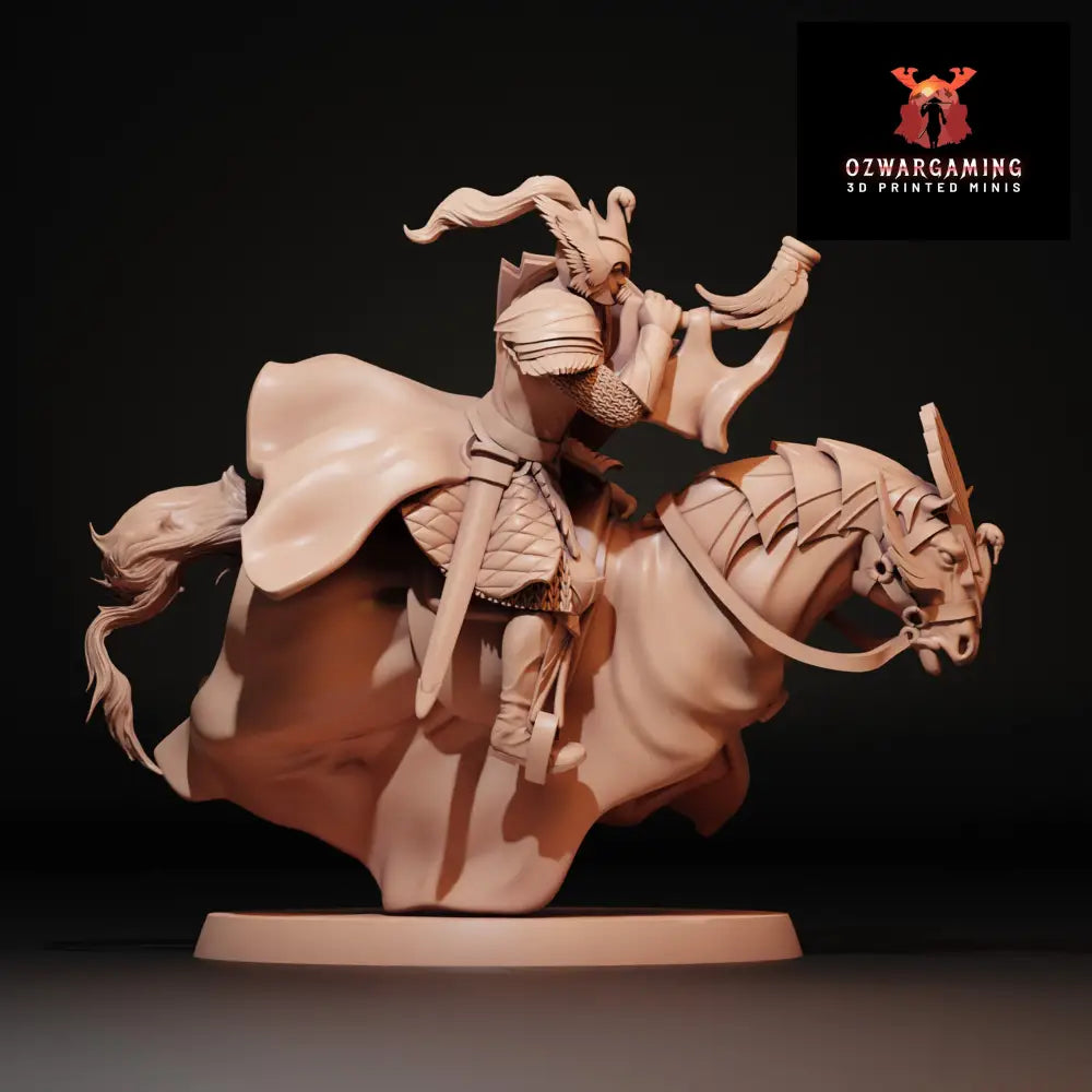 Golden Swan Knight Warhorn Foot and Mounted | Navarrete Studios 25mm Fantasy Wargaming Miniatures