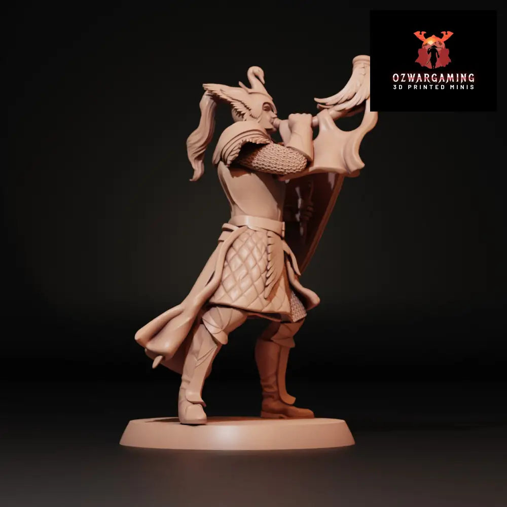 Golden Swan Knight Warhorn Foot and Mounted | Navarrete Studios 25mm Fantasy Wargaming Miniatures