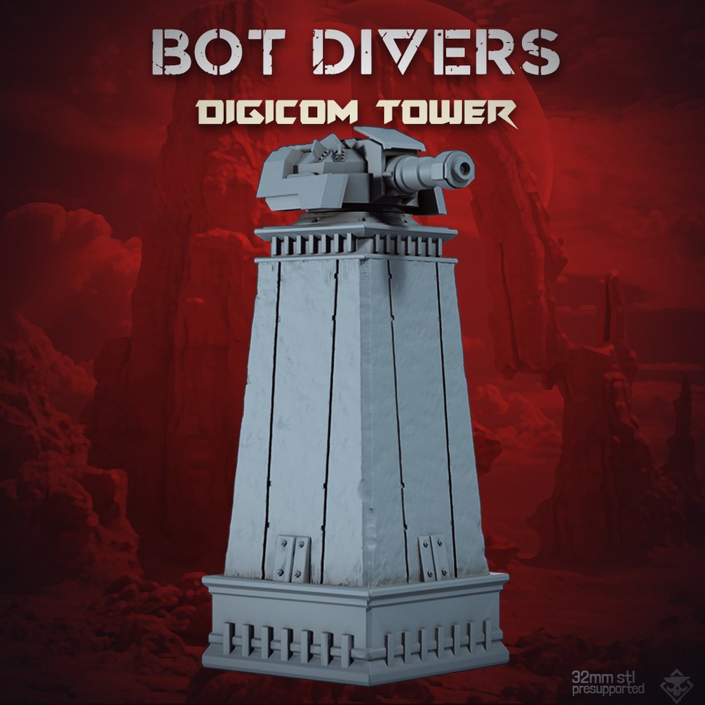 Heckdivers: Digicom Tower | Skullforge Studios 32mm Wargaming Miniatures Role Playing Miniatures