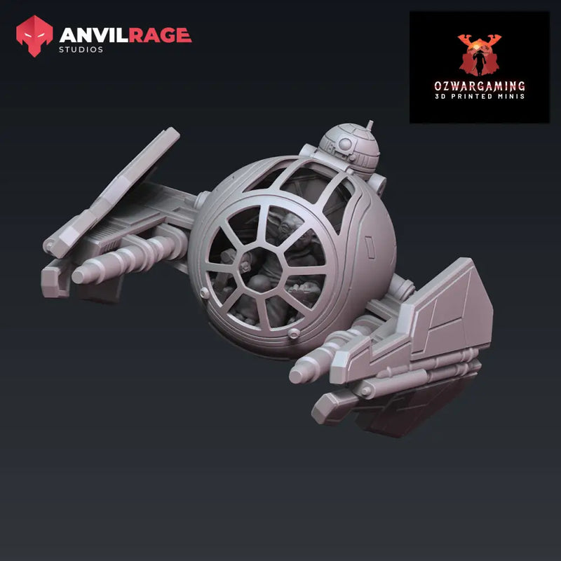 Grandmaster’s Starfighter | Anvilrage Galactic SciFi Miniatures 32mm 1/47 Legion Scale Role Playing Miniatures