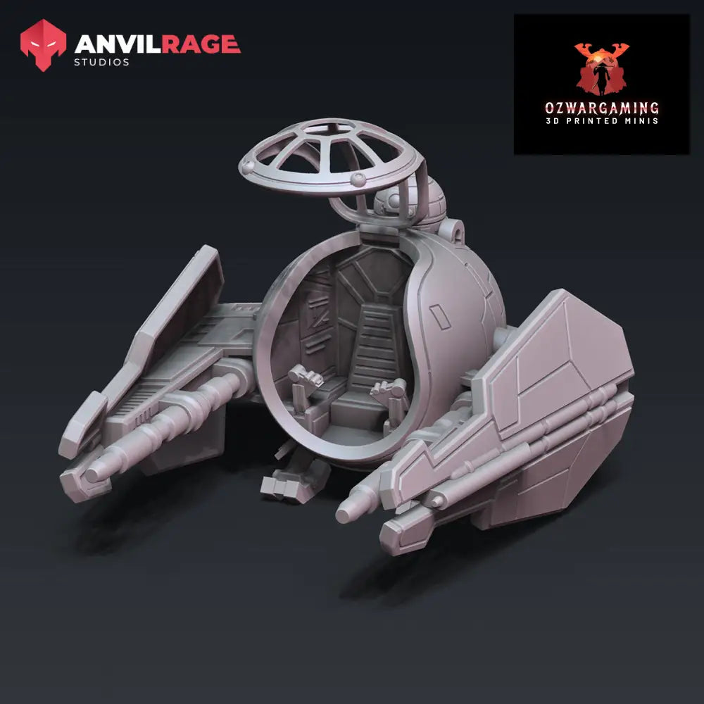 Grandmaster’s Starfighter | Anvilrage Galactic SciFi Miniatures 32mm 1/47 Legion Scale Role Playing Miniatures