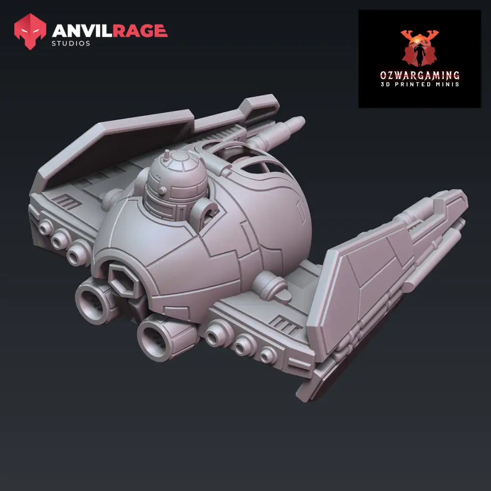 Grandmaster’s Starfighter | Anvilrage Galactic SciFi Miniatures 32mm 1/47 Legion Scale Role Playing Miniatures