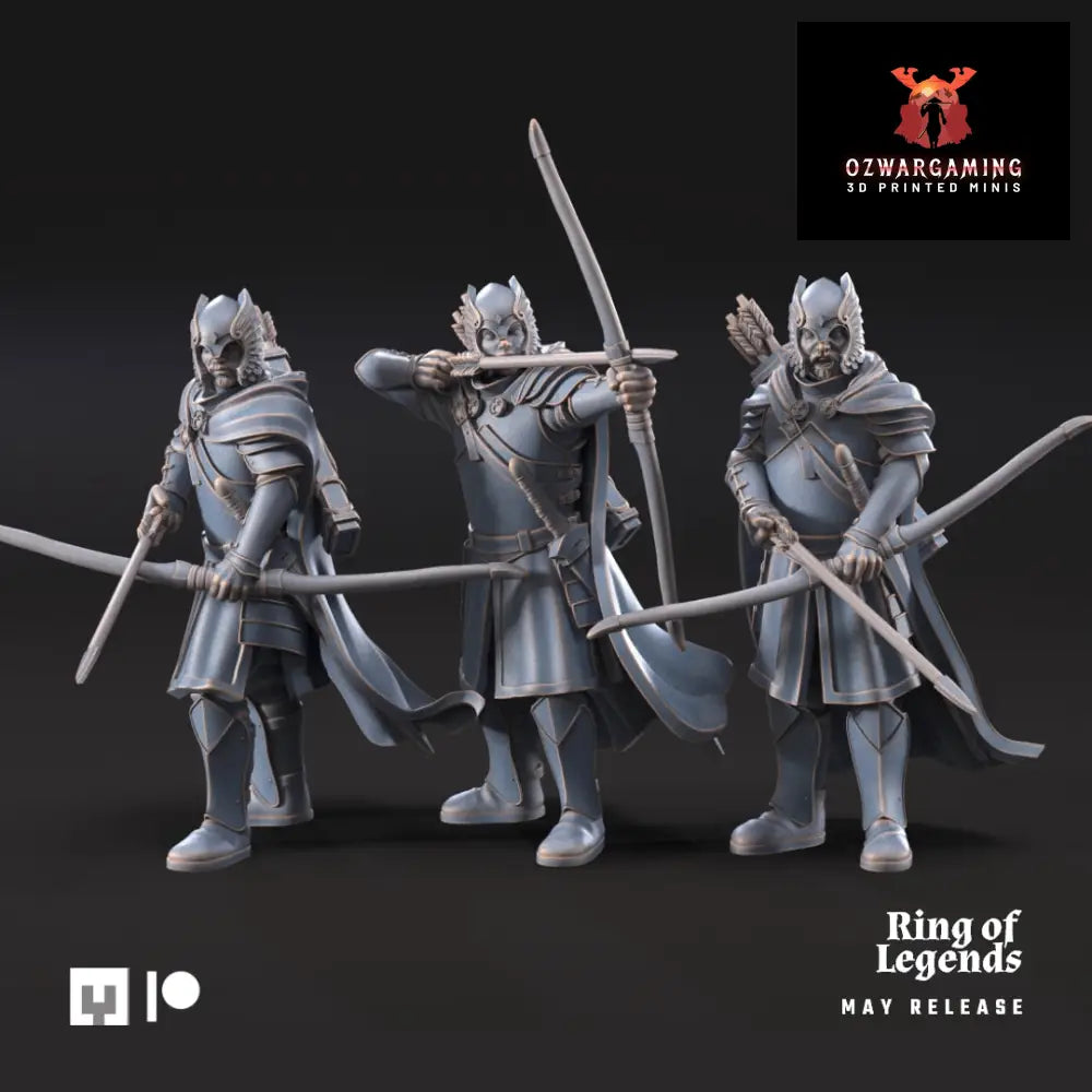 Grey Castle Guard Bows | Davale Games 25mm Fantasy Wargaming Miniatures Role Playing Miniatures