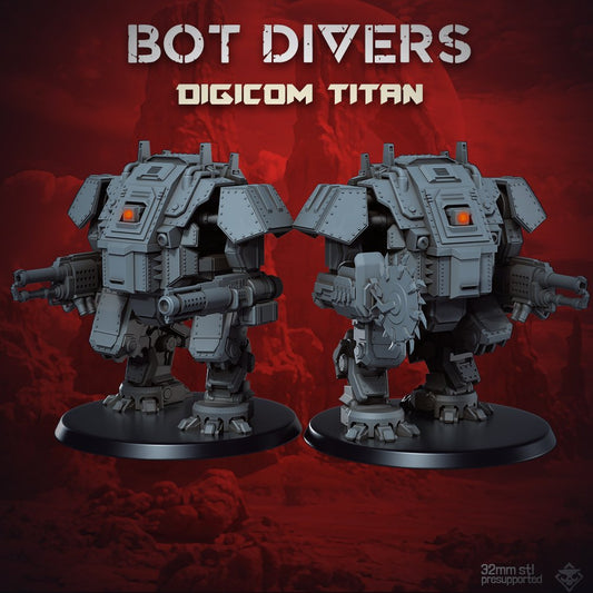 Heckdivers: Digicom Titan | Skullforge Studios 32mm Wargaming Miniatures Role Playing Miniatures