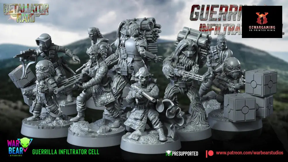 Guerilla Infiltrator Cell | Warbear Studios 28mm SciFi Wargaming Miniatures Role Playing Miniatures