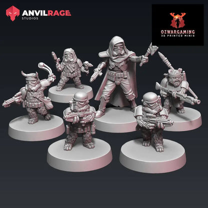 Guerrilla Bear Defectors | Anvilrage Galactic SciFi Miniatures 32mm 1/47 Legion Scale Role Playing Miniatures