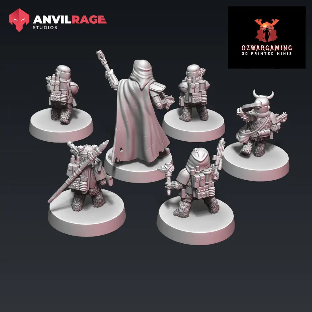Guerrilla Bear Defectors | Anvilrage Galactic SciFi Miniatures 32mm 1/47 Legion Scale Role Playing Miniatures
