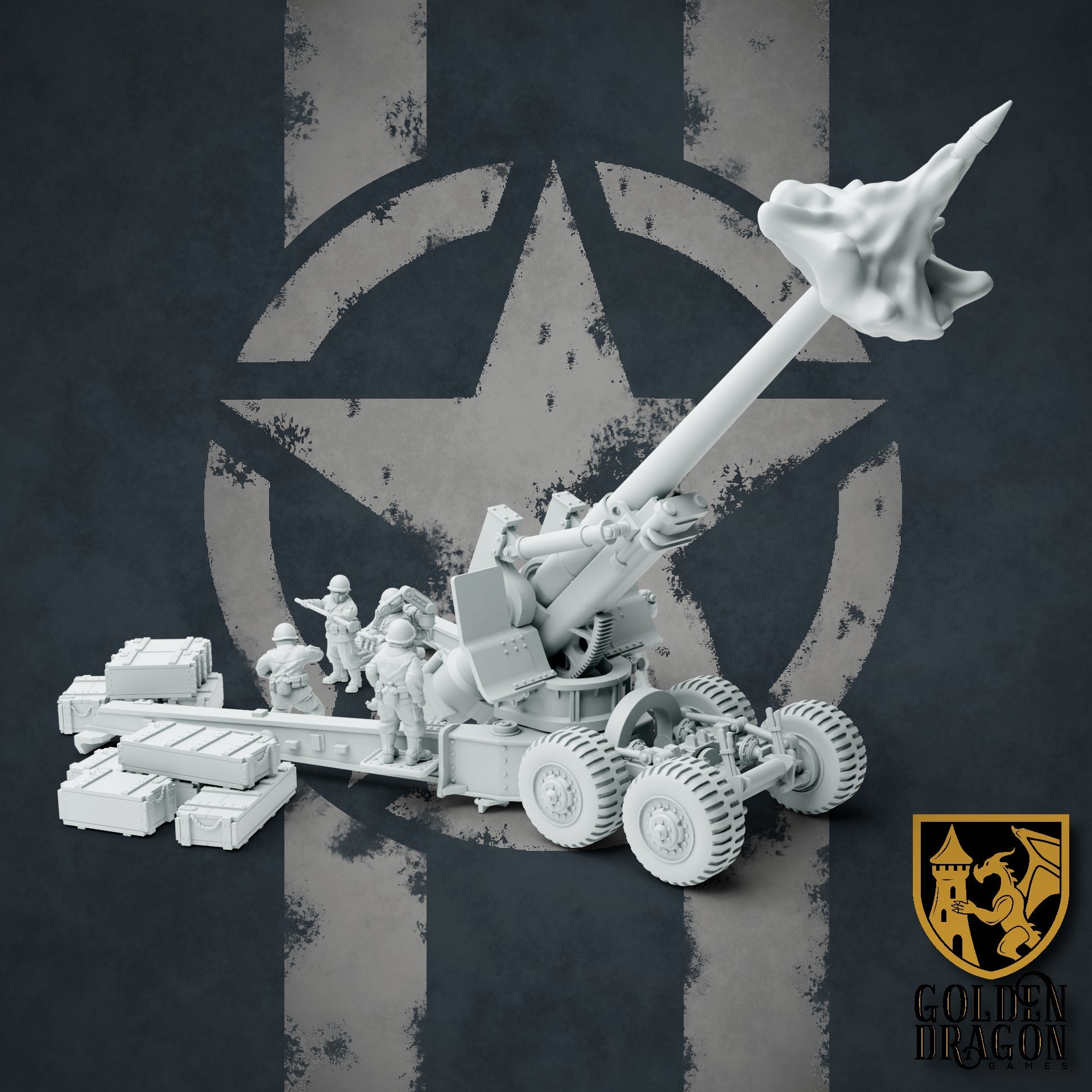United States of America Heavy Artillery | Golden Dragon Games Weird WW2 Role Playing Miniatures