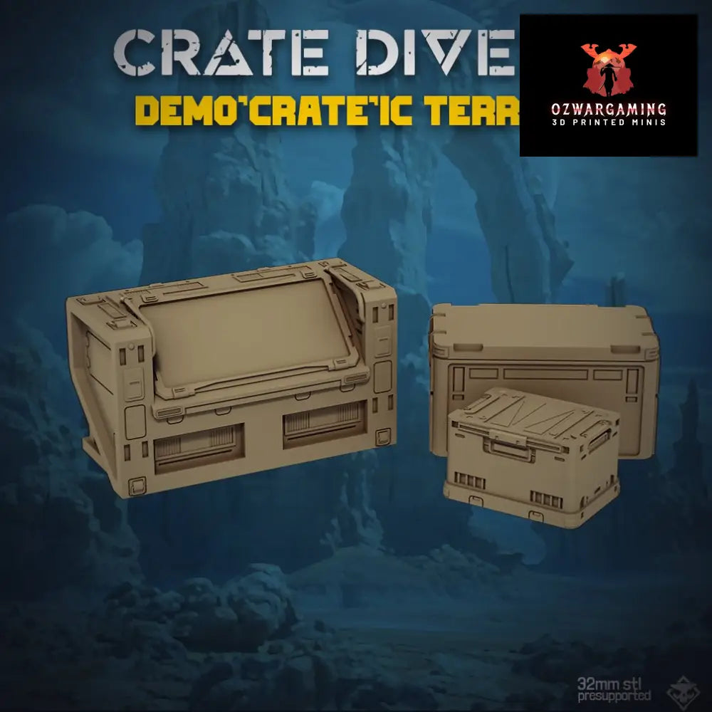 Heckdivers: Demo’crate’ic Terrain | Skullforge Studios 32mm Wargaming Miniatures Role Playing Miniatures