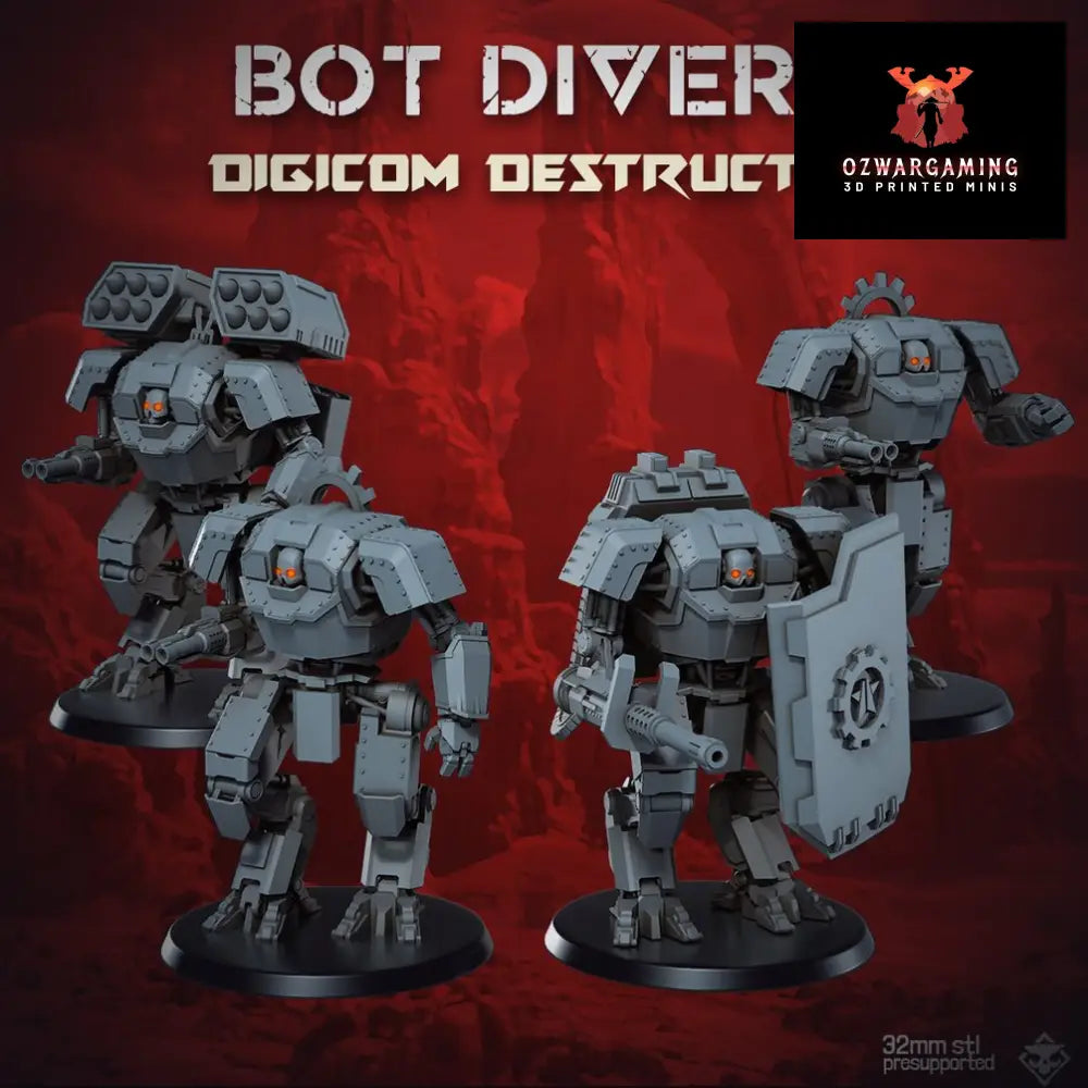 Heckdivers: Digicom Destructor | Skullforge Studios 32mm Wargaming Miniatures Role Playing Miniatures