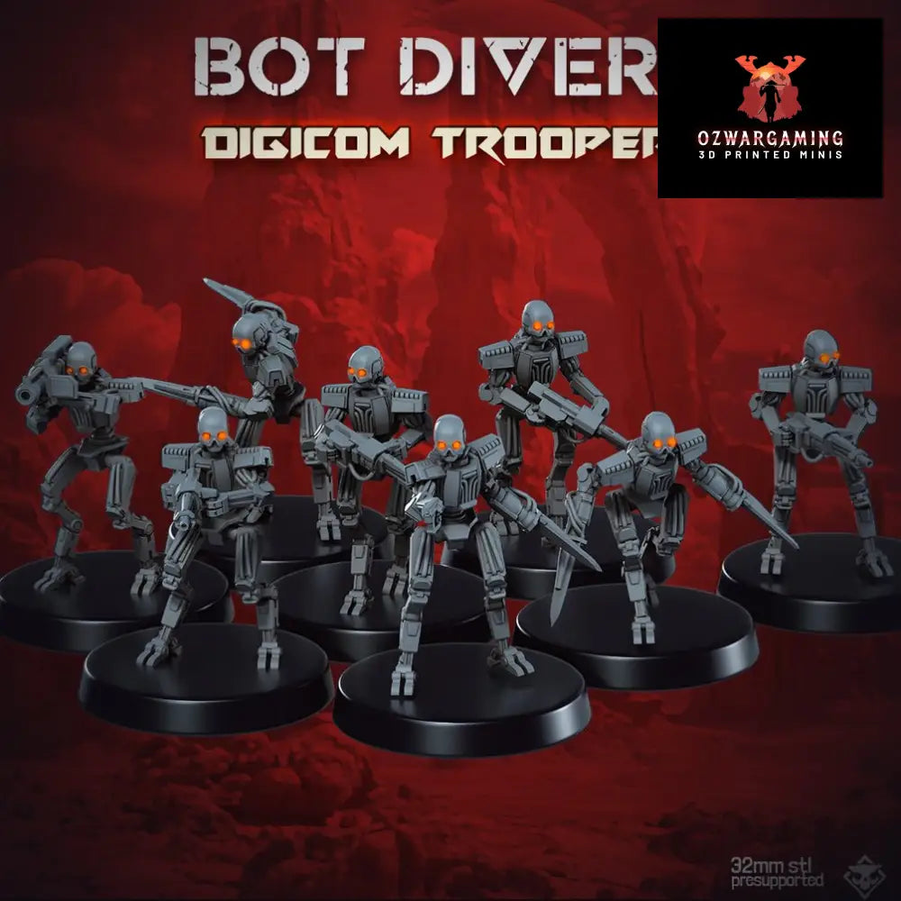 Heckdivers: Digicom Troopers | Skullforge Studios 32mm Wargaming Miniatures Role Playing Miniatures
