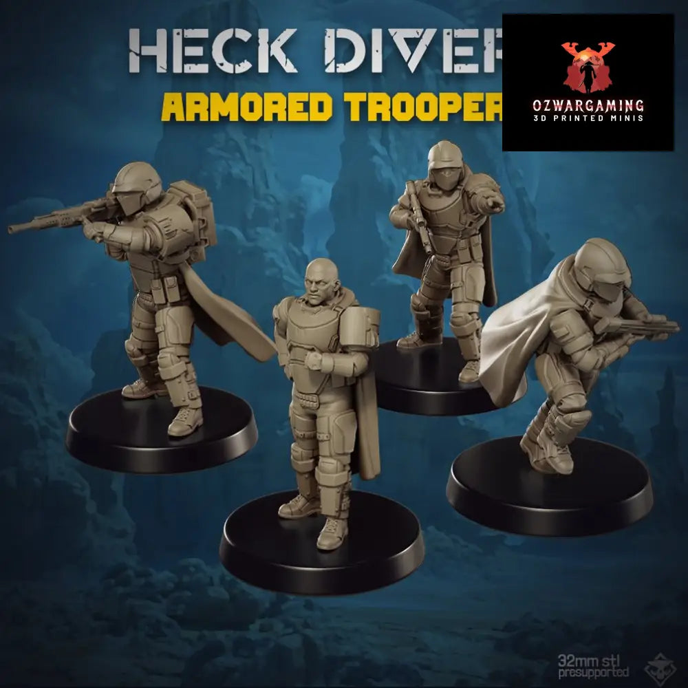 Heckdivers: Heavy Troopers | Skullforge Studios 32mm Wargaming Miniatures Role Playing Miniatures