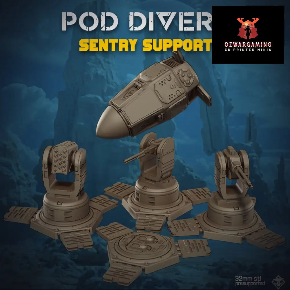 Heckdivers: Heckpod and Sentries | Skullforge Studios 32mm Wargaming Miniatures Role Playing Miniatures