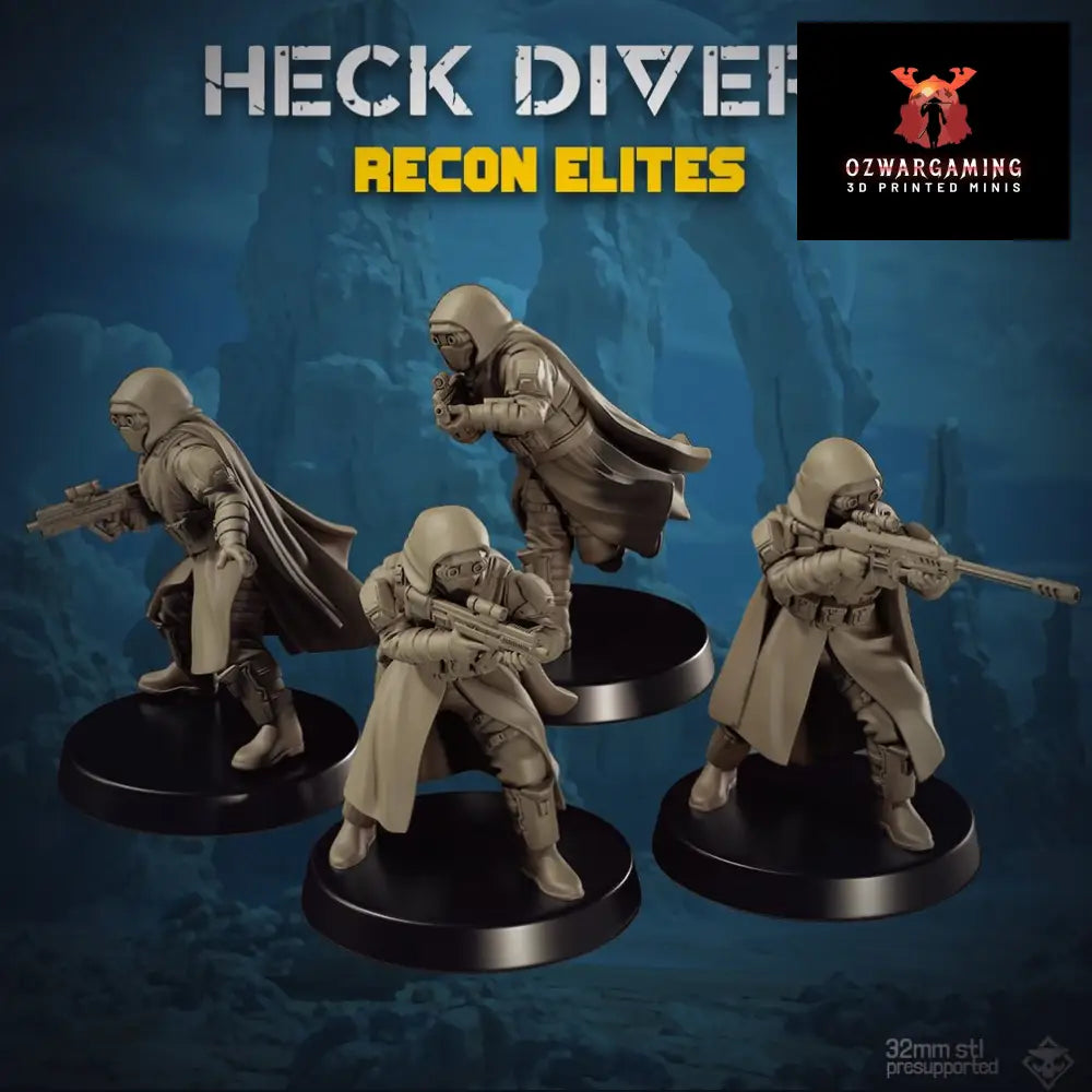 Heckdivers: Recon Elites | Skullforge Studios 32mm Wargaming Miniatures Role Playing Miniatures