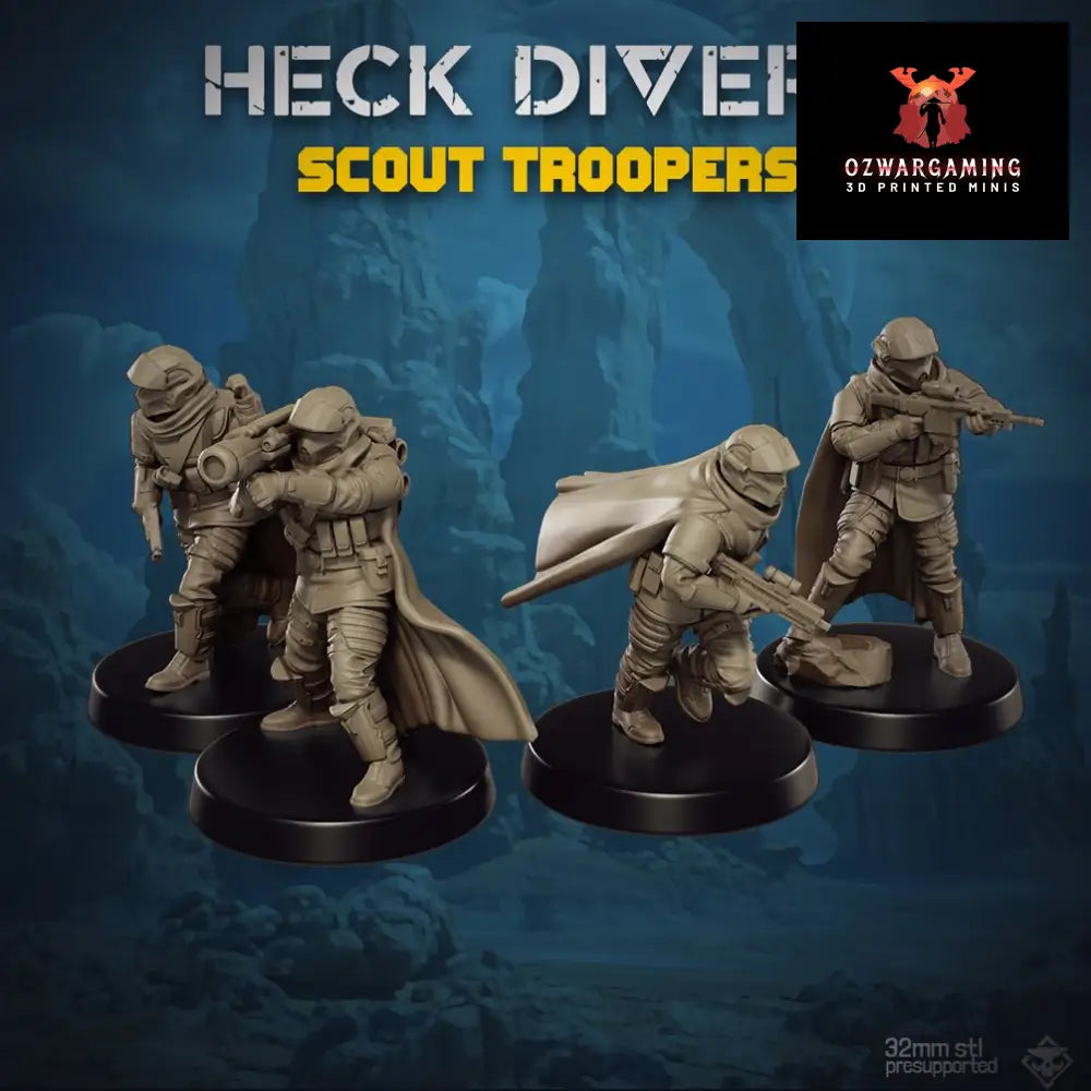 Heckdivers: Scout Troopers | Skullforge Studios 32mm Wargaming Miniatures Role Playing Miniatures