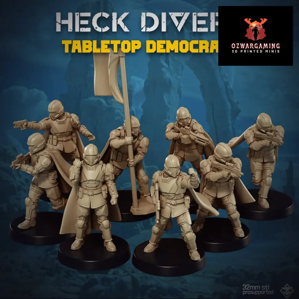 Heckdivers: Troopers | Skullforge Studios 32mm Wargaming Miniatures Role Playing Miniatures