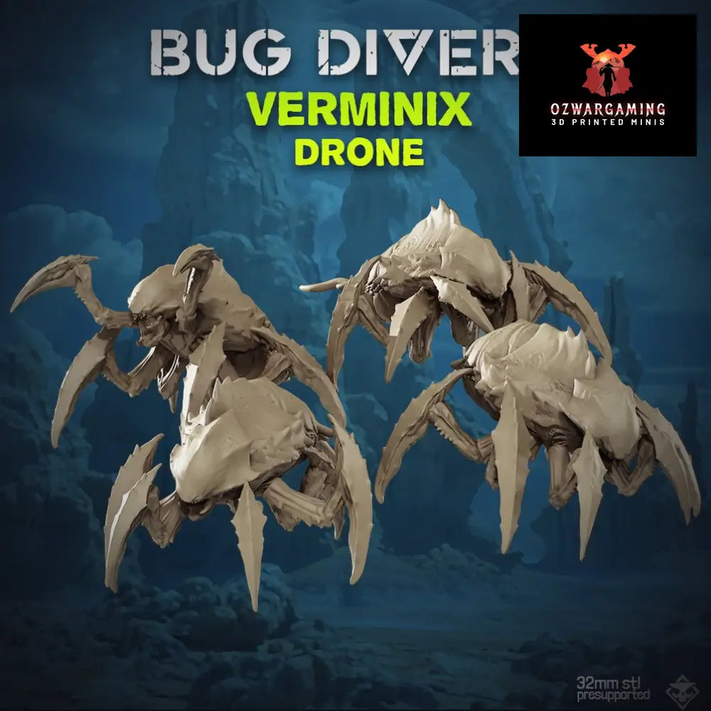 Heckdivers: Verminix Drones | Skullforge Studios 32mm Wargaming Miniatures Role Playing Miniatures
