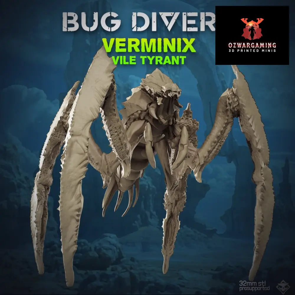 Heckdivers: Verminix Vile Tyrant | Skullforge Studios 32mm Wargaming Miniatures Role Playing Miniatures