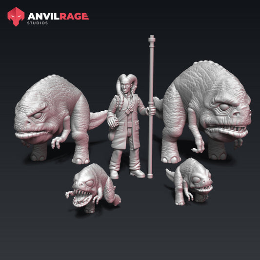 Herder of Blurrgs | Anvilrage Galactic SciFi Miniatures 32mm 1/47 Legion Scale Role Playing Miniatures