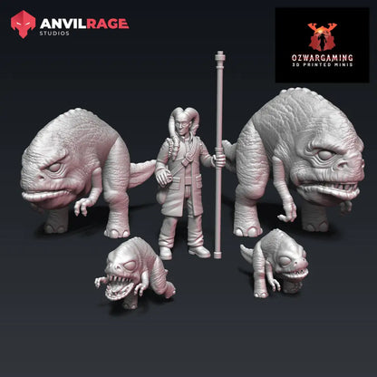 Herder of Blurrgs | Anvilrage Galactic SciFi Miniatures 32mm 1/47 Legion Scale Role Playing Miniatures