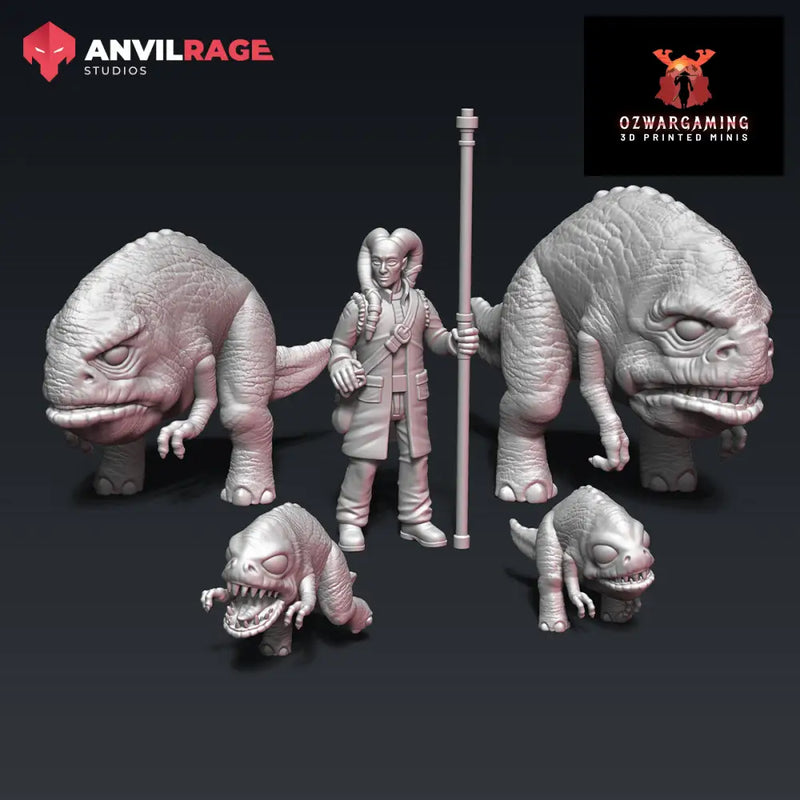 Herder of Blurrgs | Anvilrage Galactic SciFi Miniatures 32mm 1/47 Legion Scale Role Playing Miniatures