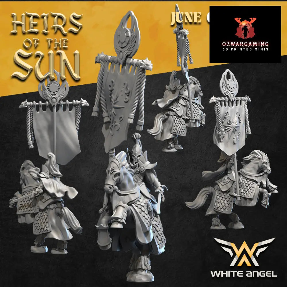 High Elf Mounted Battle Standard | White Angel 28/32mm Fantasy Wargaming Miniatures