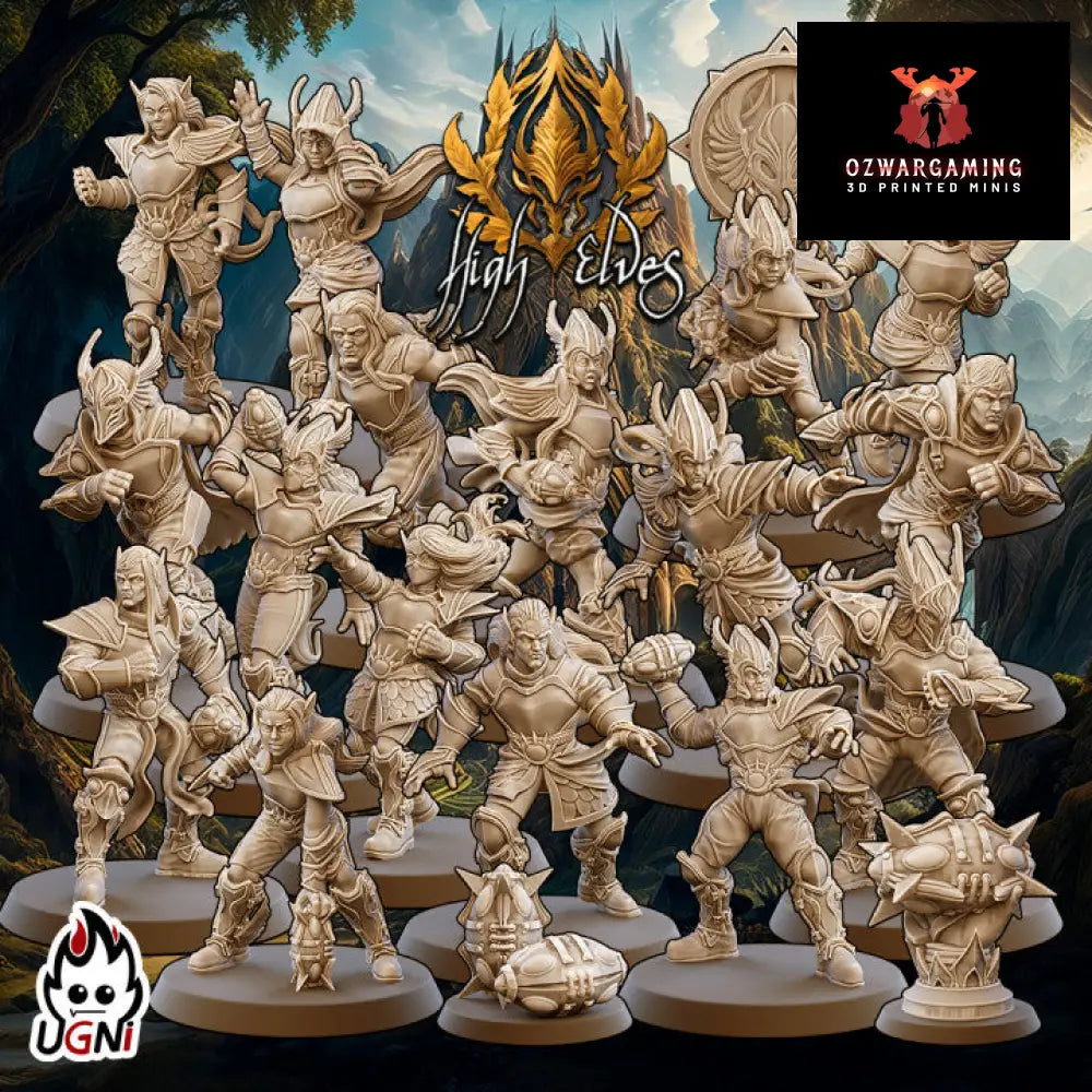 High Elves Fantasy Football Team | Ugni Miniatures Role Playing Miniatures