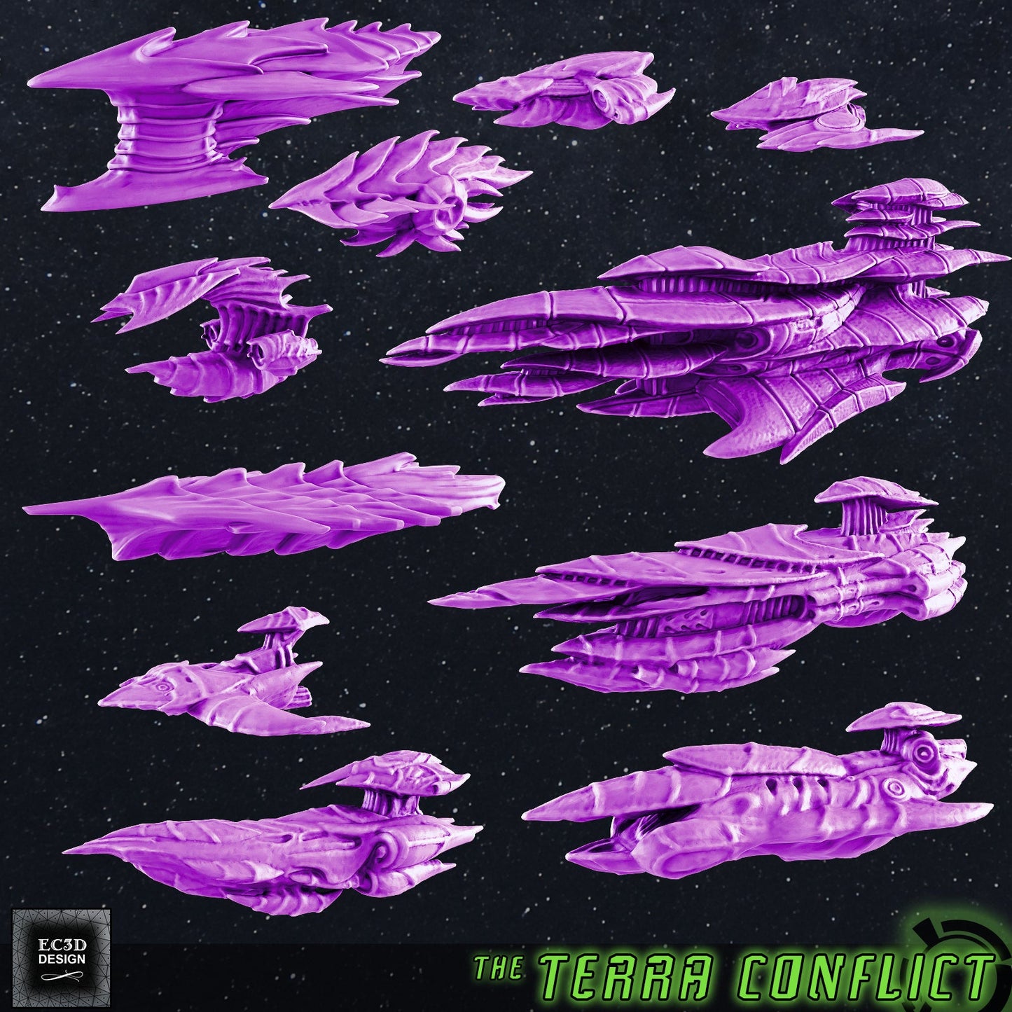 Hive Fleet | EC3D Fleet Scale Sci Fi Miniatures Role Playing Miniatures