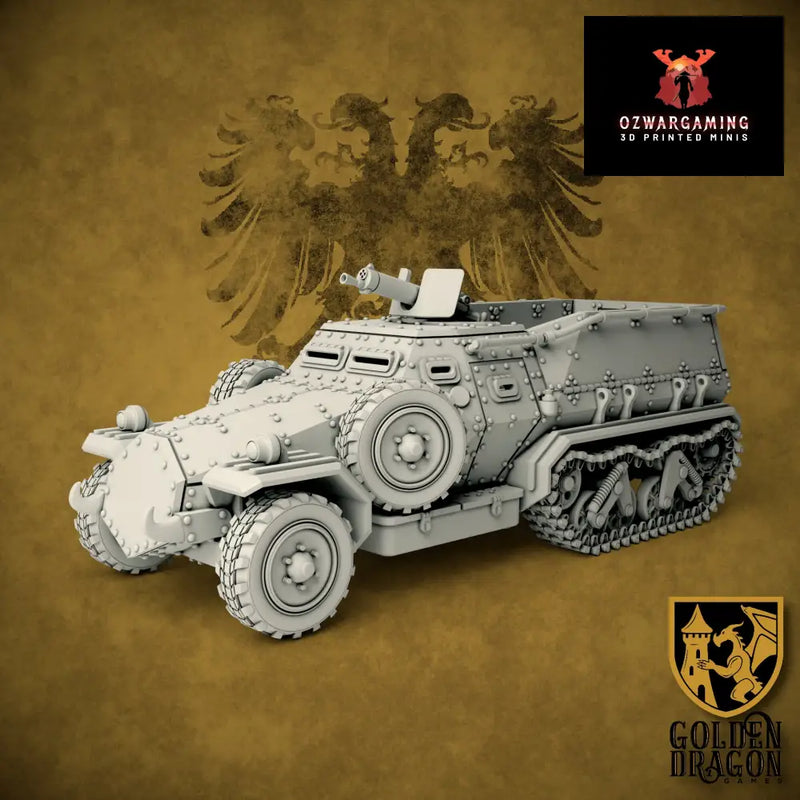Holy Roman Empire 28M Wallenstein Armored Halftrack | Golden Dragon Games Weird WW2 Role Playing Miniatures