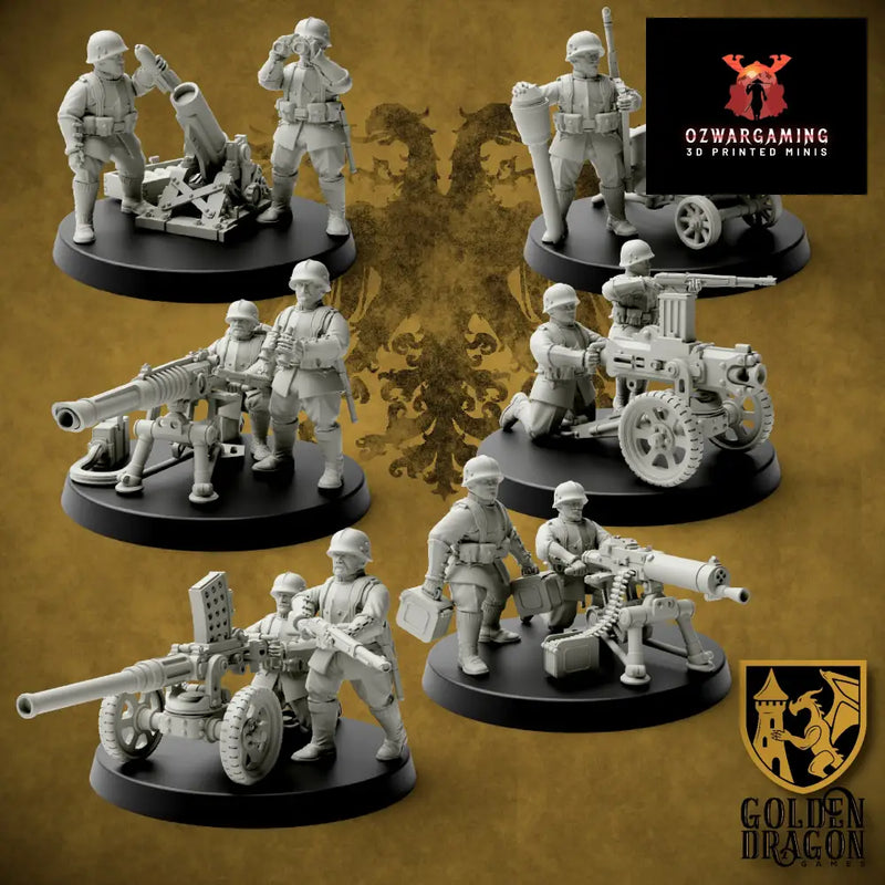 Holy Roman Empire Heavy Weapons | Golden Dragon Games Weird WW2 Role Playing Miniatures