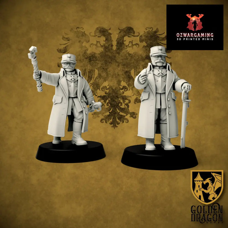 Holy Roman Empire Landwehr Officers | Golden Dragon Games Weird WW2 Role Playing Miniatures