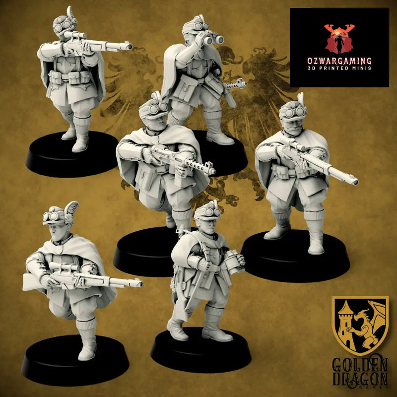 Holy Roman Empire Sharfschutze Team | Golden Dragon Games Weird WW2 Role Playing Miniatures