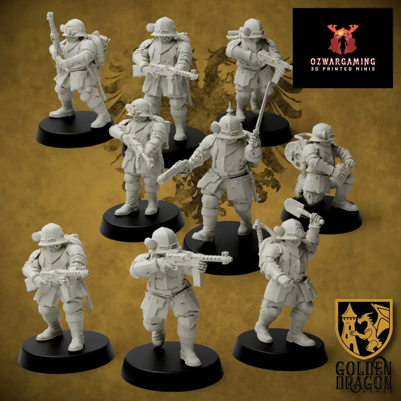 Holy Roman Empire Sturm Pioneers | Golden Dragon Games Weird WW2 Role Playing Miniatures