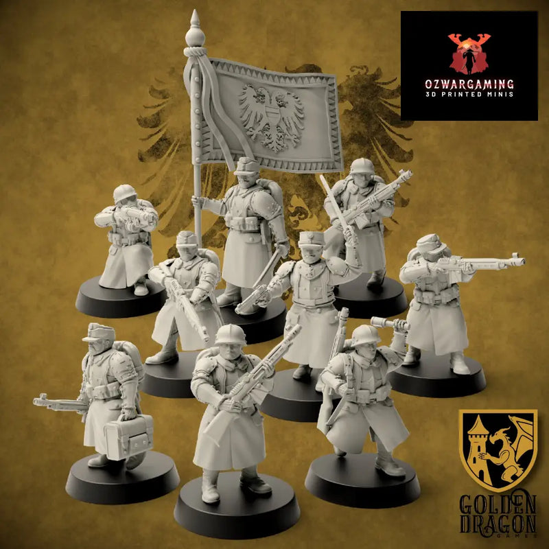 Holy Roman Empire Veterans and Command | Golden Dragon Games Weird WW2 Role Playing Miniatures