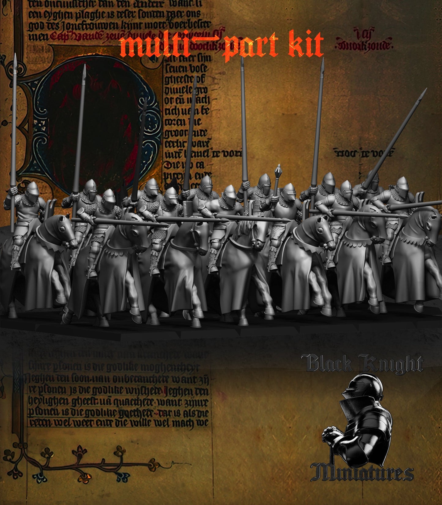 15th Century Holy Roman Empire Mounted Knights | Black Knight Miniatures 28mm Historical Wargaming Miniatures Role