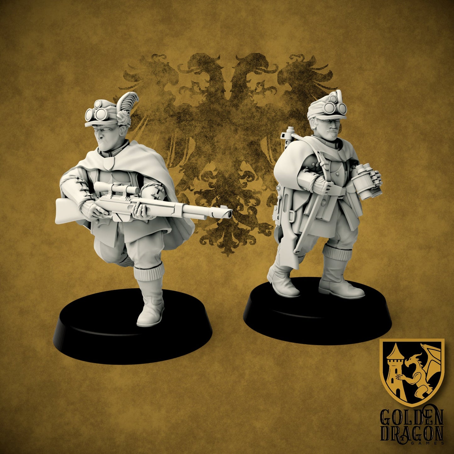 Holy Roman Empire Sharfschutze Team | Golden Dragon Games Weird WW2 Role Playing Miniatures