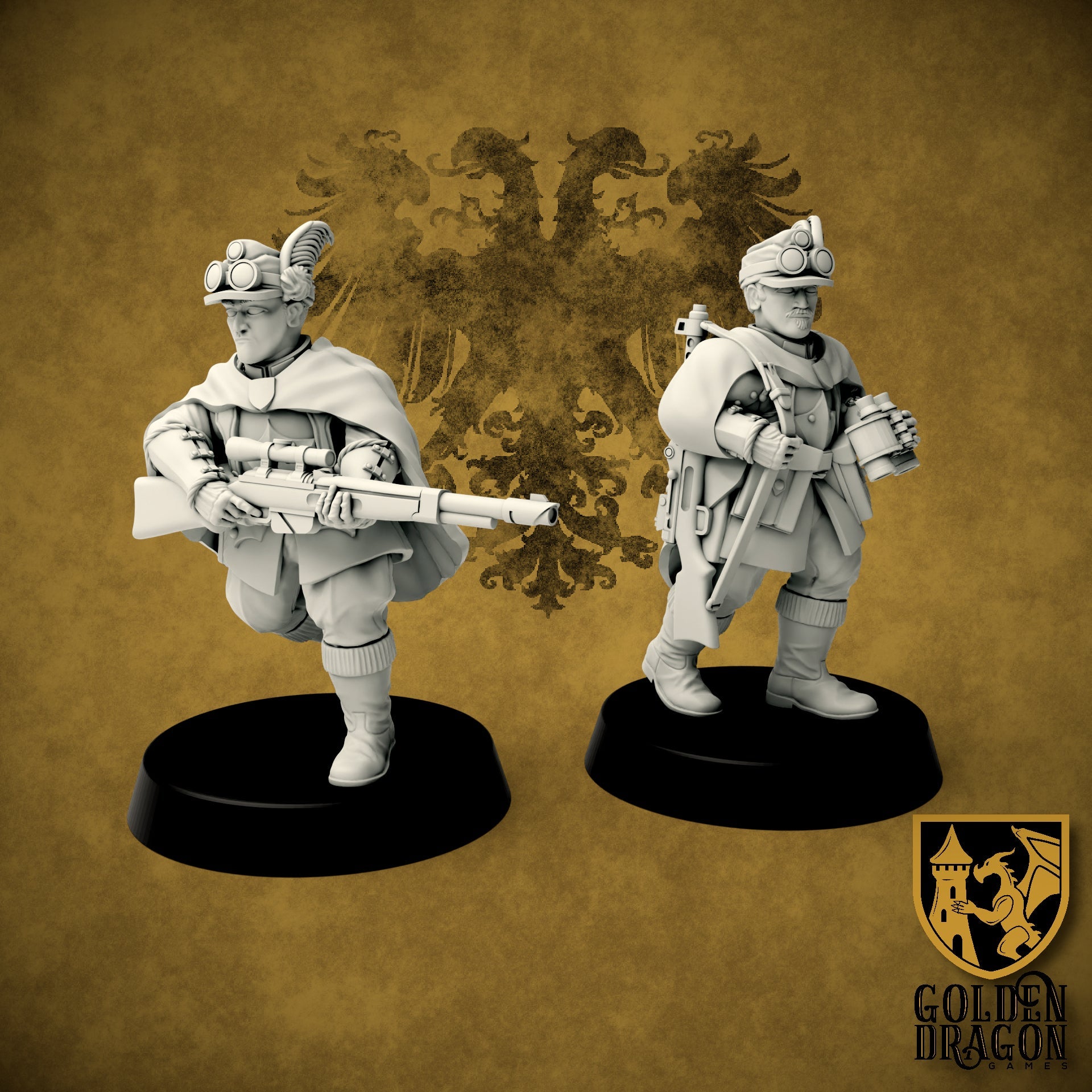 Holy Roman Empire Sharfschutze Team | Golden Dragon Games Weird WW2 Role Playing Miniatures